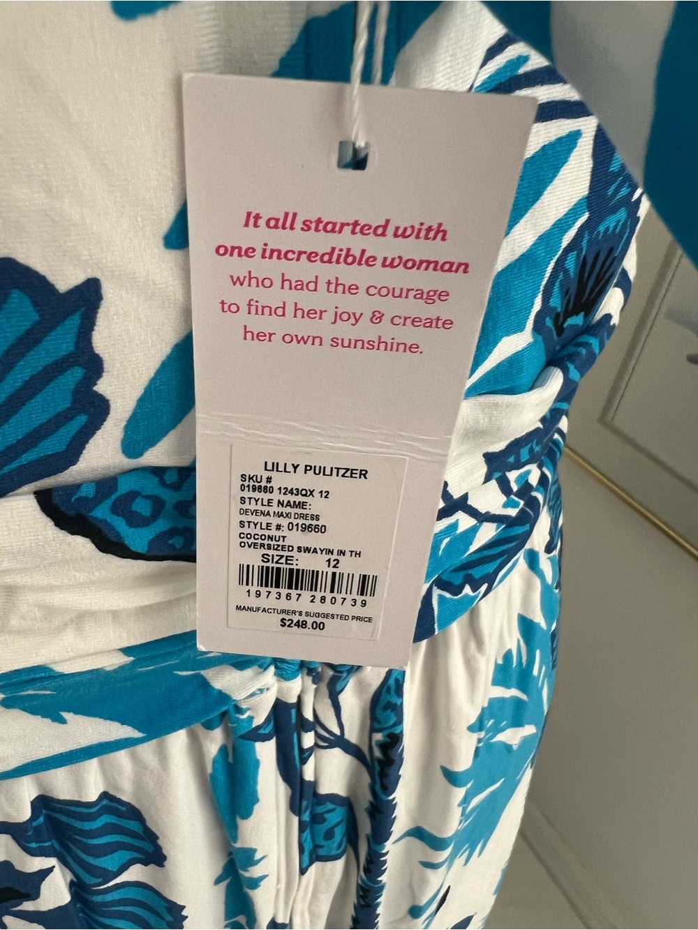 Lilly Pulitzer Blue & White Floral Halter Maxi Dress - Picture 7 of 7